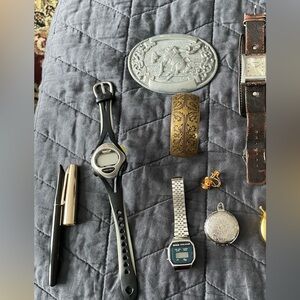 Lot of vintage watches Billabong Ironman, Megatron, Chambers Rodeo buckle etc.
